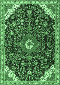 Medallion Emerald Green Traditional Rug, tr1238emgrn