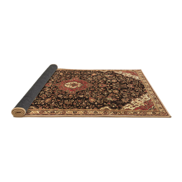 Sideview of Medallion Brown Traditional Rug, tr1238brn