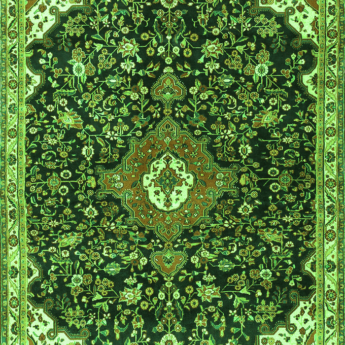Medallion Green Traditional Rug, tr1238grn