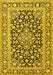 Machine Washable Persian Yellow Traditional Rug, wshtr1239yw