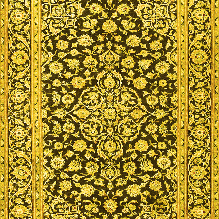 Machine Washable Persian Yellow Traditional Rug, wshtr1239yw