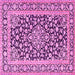 Square Machine Washable Persian Pink Traditional Rug, wshtr1239pnk