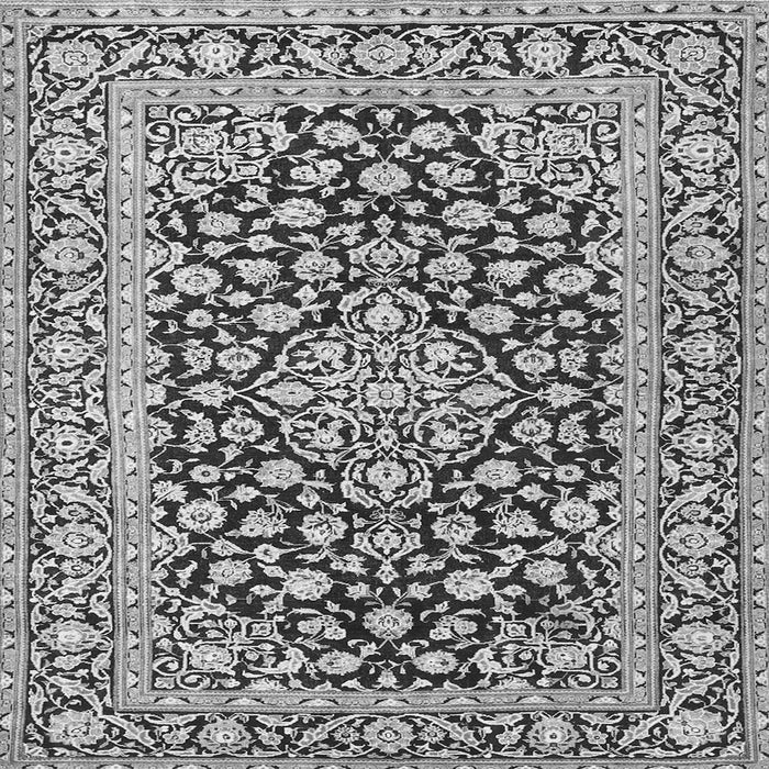 Round Machine Washable Persian Gray Traditional Rug, wshtr1239gry