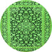 Square Persian Green Traditional Rug, tr1239grn