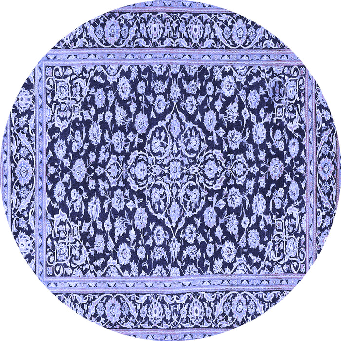 Round Persian Blue Traditional Rug, tr1239blu