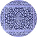Round Persian Blue Traditional Rug, tr1239blu