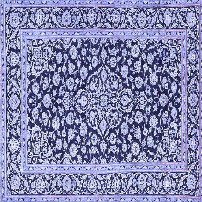 Square Machine Washable Persian Blue Traditional Rug, wshtr1239blu