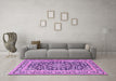 Machine Washable Persian Purple Traditional Area Rugs in a Living Room, wshtr1239pur