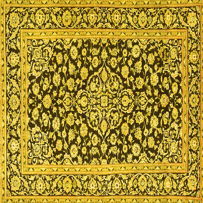 Square Persian Yellow Traditional Rug, tr1239yw