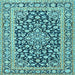 Square Machine Washable Persian Light Blue Traditional Rug, wshtr1239lblu