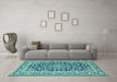 Machine Washable Persian Light Blue Traditional Rug in a Living Room, wshtr1239lblu