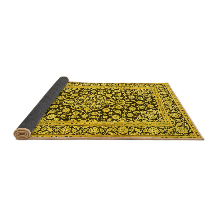 Sideview of Persian Yellow Traditional Rug, tr1239yw