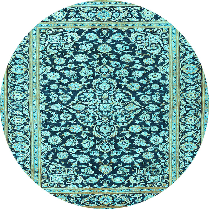 Round Persian Light Blue Traditional Rug, tr1239lblu