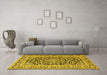 Machine Washable Persian Yellow Traditional Rug in a Living Room, wshtr1239yw