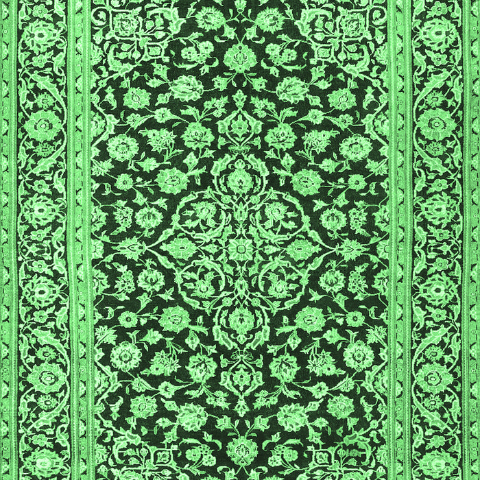 Machine Washable Persian Emerald Green Traditional Area Rugs, wshtr1239emgrn