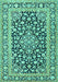 Machine Washable Persian Turquoise Traditional Area Rugs, wshtr1239turq