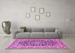 Machine Washable Persian Pink Traditional Rug in a Living Room, wshtr1239pnk