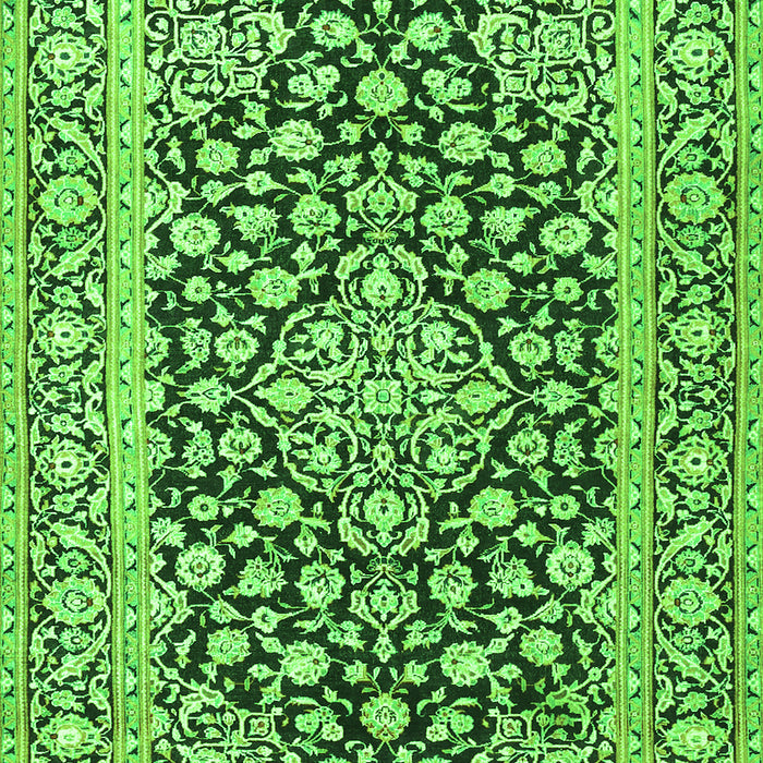 Serging Thickness of Machine Washable Persian Green Traditional Area Rugs, wshtr1239grn