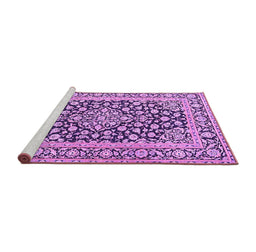 Sideview of Machine Washable Persian Purple Traditional Area Rugs, wshtr1239pur