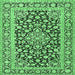 Square Persian Emerald Green Traditional Rug, tr1239emgrn