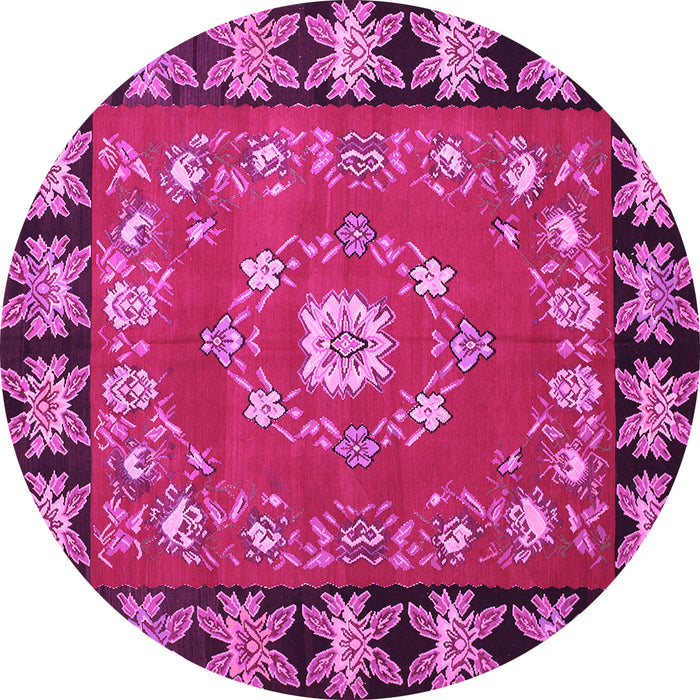 Round Persian Pink Traditional Rug, tr123pnk