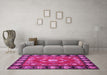 Machine Washable Persian Pink Traditional Rug in a Living Room, wshtr123pnk