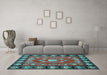 Machine Washable Persian Light Blue Traditional Rug in a Living Room, wshtr123lblu