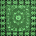 Square Machine Washable Persian Emerald Green Traditional Area Rugs, wshtr123emgrn