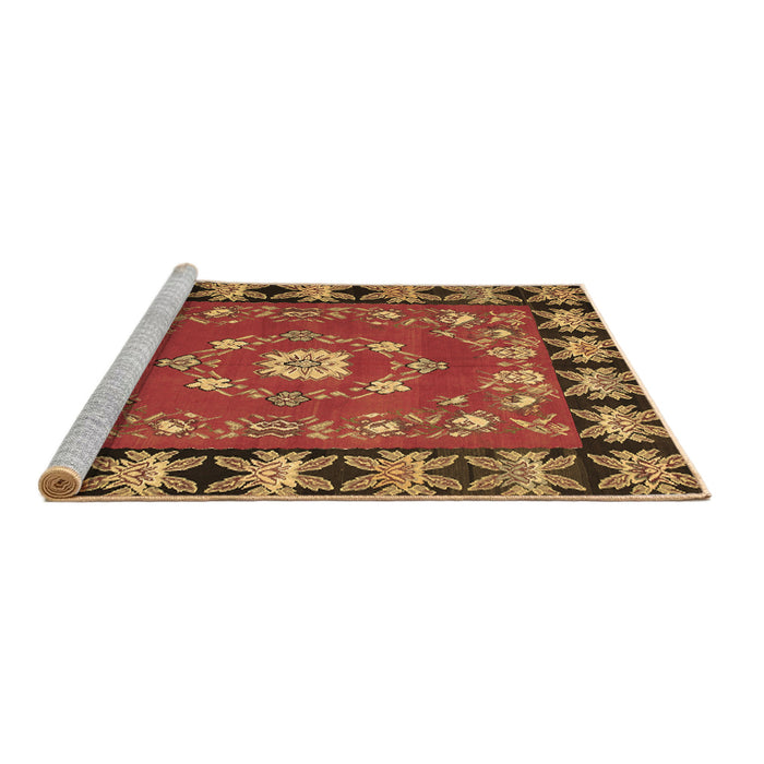 Sideview of Machine Washable Persian Brown Traditional Rug, wshtr123brn