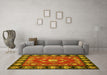 Machine Washable Persian Yellow Traditional Rug in a Living Room, wshtr123yw