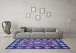 Machine Washable Persian Blue Traditional Rug in a Living Room, wshtr123blu