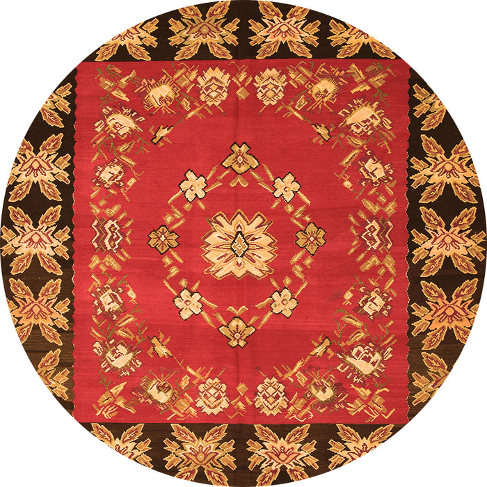 Machine Washable Persian Orange Traditional Area Rugs, wshtr123org