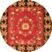 Machine Washable Persian Orange Traditional Area Rugs, wshtr123org