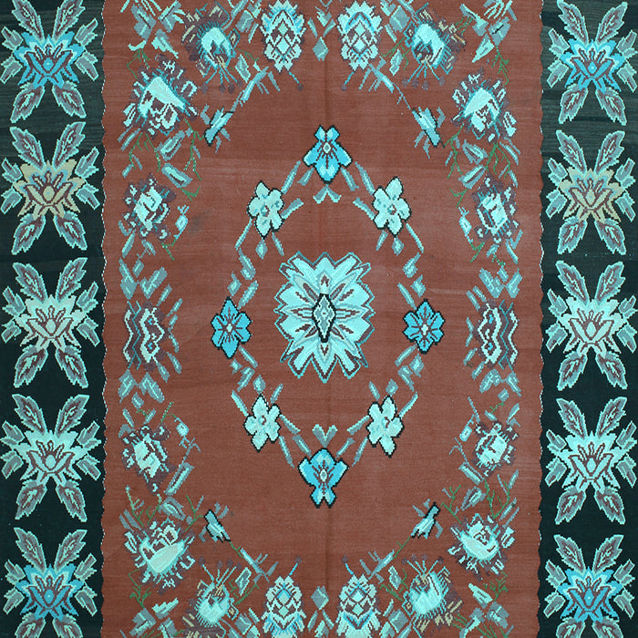 Machine Washable Persian Light Blue Traditional Rug, wshtr123lblu