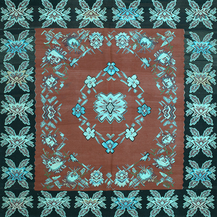 Square Persian Light Blue Traditional Rug, tr123lblu
