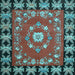 Square Machine Washable Persian Light Blue Traditional Rug, wshtr123lblu