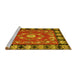 Sideview of Machine Washable Persian Yellow Traditional Rug, wshtr123yw