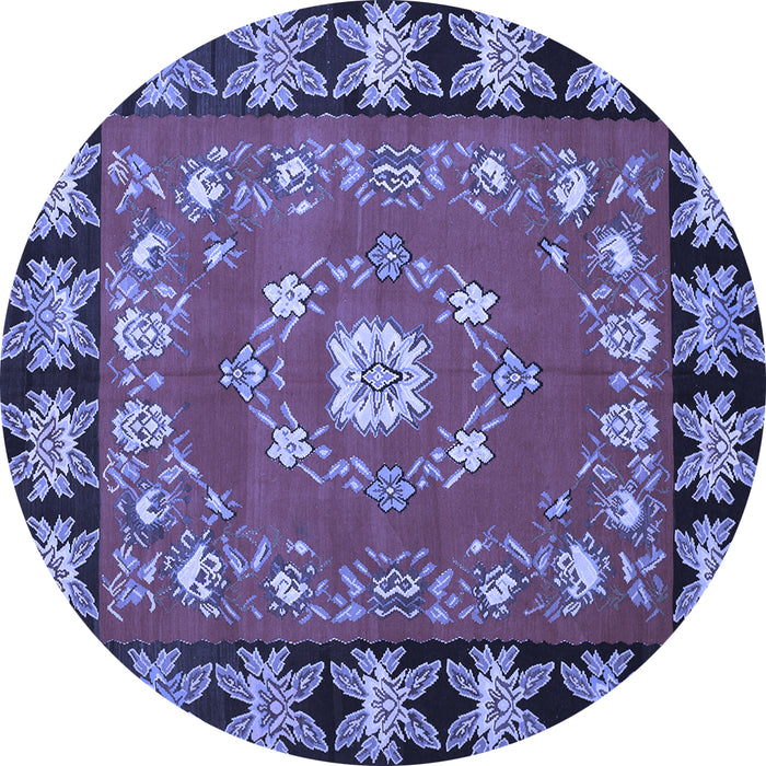 Round Persian Blue Traditional Rug, tr123blu