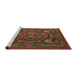 Sideview of Machine Washable Traditional Sienna Brown Rug, wshtr124