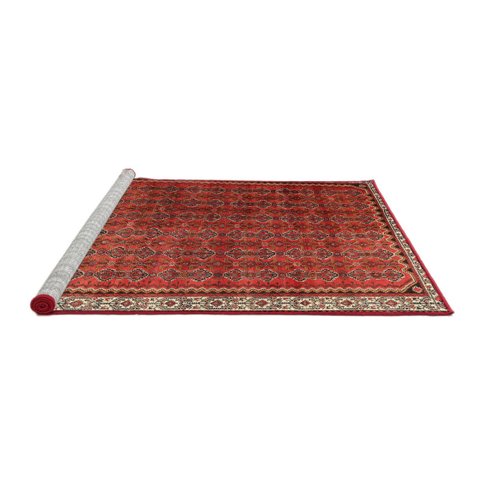 Sideview of Machine Washable Traditional Rust Pink Rug, wshtr1240