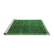 Sideview of Machine Washable Persian Emerald Green Traditional Area Rugs, wshtr1240emgrn