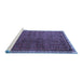 Sideview of Machine Washable Persian Blue Traditional Rug, wshtr1240blu