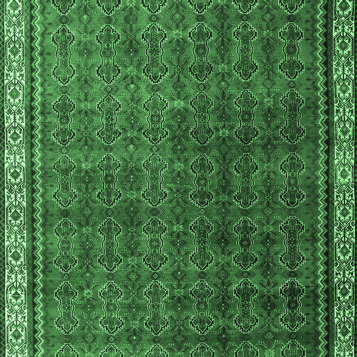Machine Washable Persian Emerald Green Traditional Area Rugs, wshtr1240emgrn