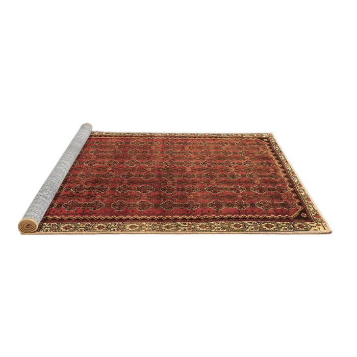 Sideview of Machine Washable Persian Brown Traditional Rug, wshtr1240brn