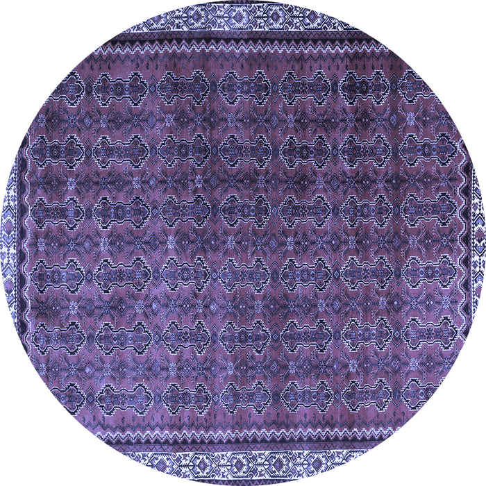 Round Persian Blue Traditional Rug, tr1240blu