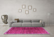 Machine Washable Persian Pink Traditional Rug in a Living Room, wshtr1240pnk