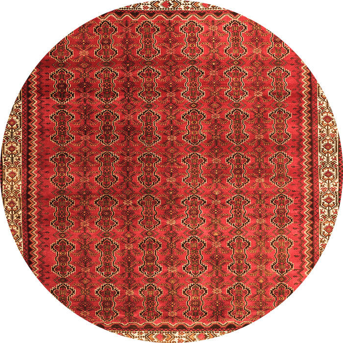 Square Persian Orange Traditional Rug, tr1240org