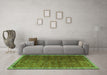 Machine Washable Persian Green Traditional Area Rugs in a Living Room,, wshtr1240grn