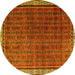 Round Persian Yellow Traditional Rug, tr1240yw