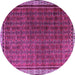 Round Persian Purple Traditional Rug, tr1240pur